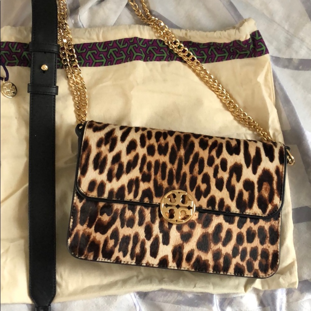 Tory Burch Cheetah Calf Hair Crossbody bag